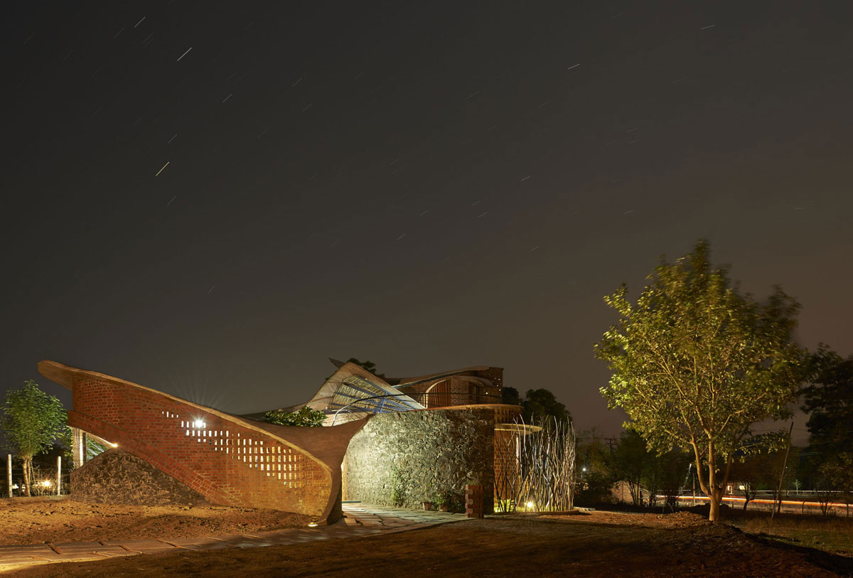 Night-View of The Brick House. 